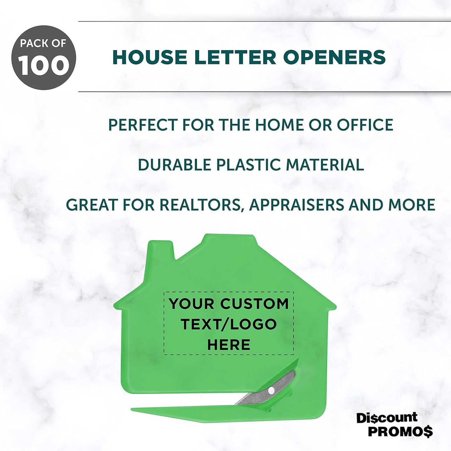 Custom House Letter Openers Set of 100, Personalized Bulk Pack - Perfect for Home or Office - TGreen