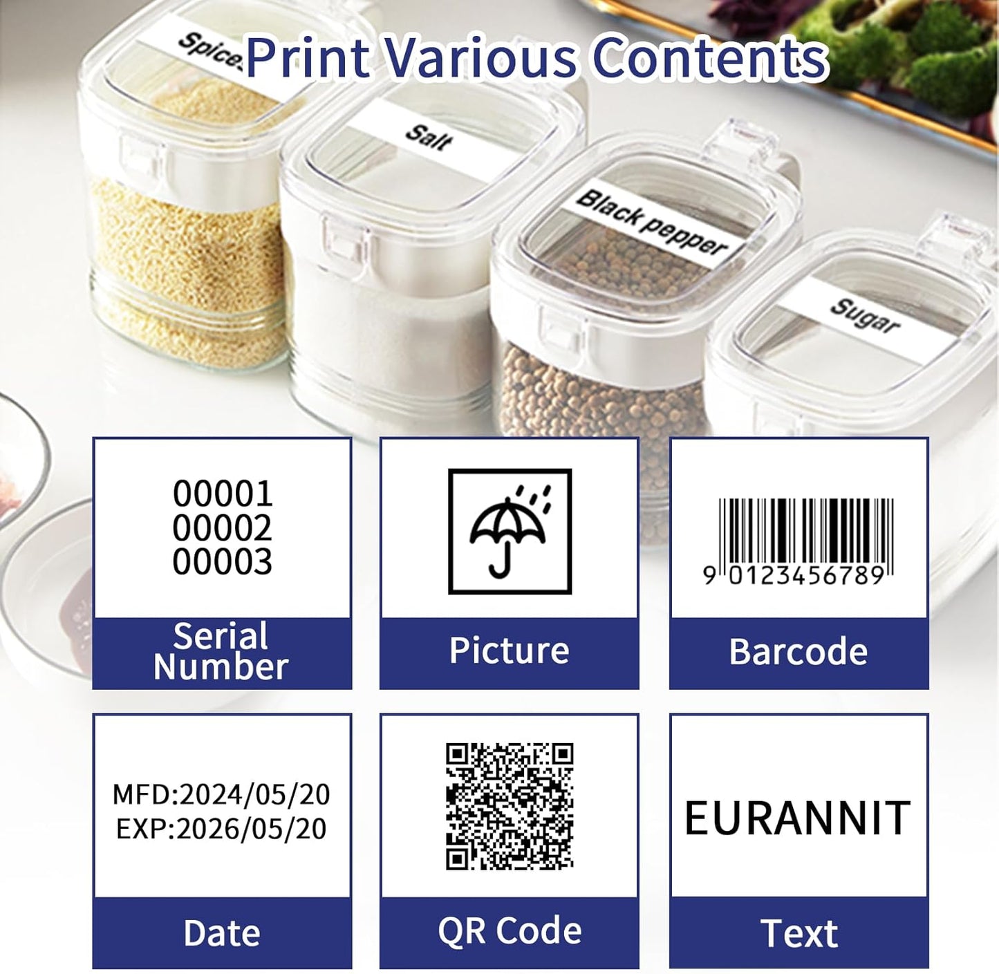 Mini Handheld Inkjet Printer, 0.5" Nozzle, 2.8" Touch Screen, Portable, Black, Monochrome, 600 dpi, 8 ppm, Simplex, USB-C, Water-based Ink, Industrial Use