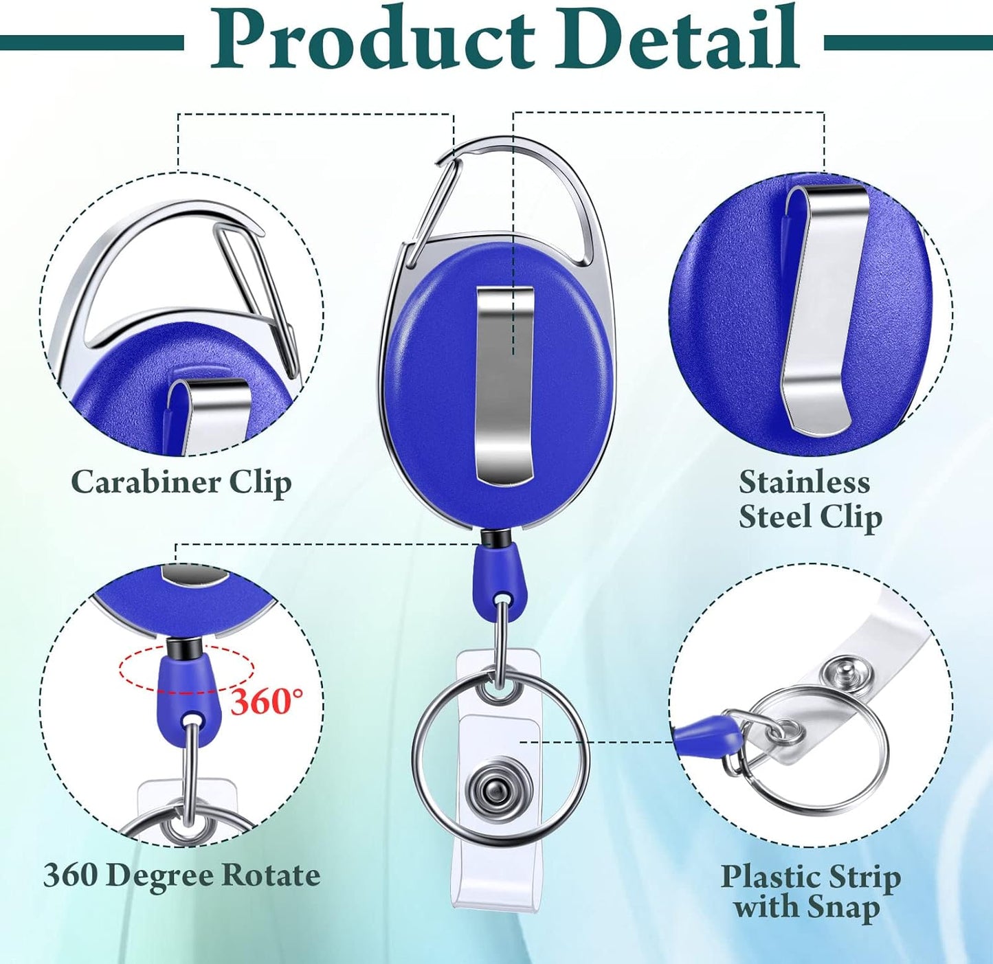 Laumoi 80 Packs Retractable ID Badge Holder Badge Reel with Belt Clip and Key Ring, Name ID Badge Clips Keychain for Office Worker Doctor Nurse Employee (Multicolor)