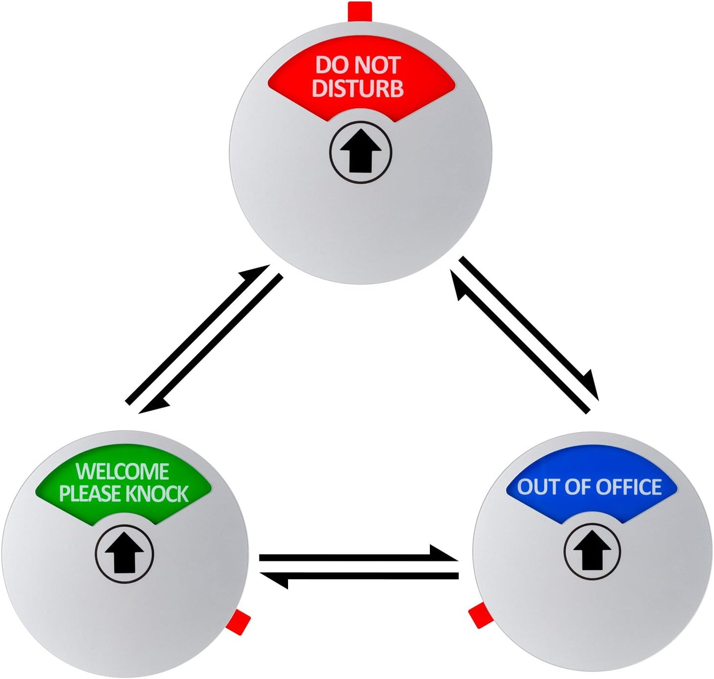 Kichwit Office Door Sign, Do Not Disturb, Out of Office, Welcome Please Knock, Privacy Sign for Offices, 5 Inch, Silver