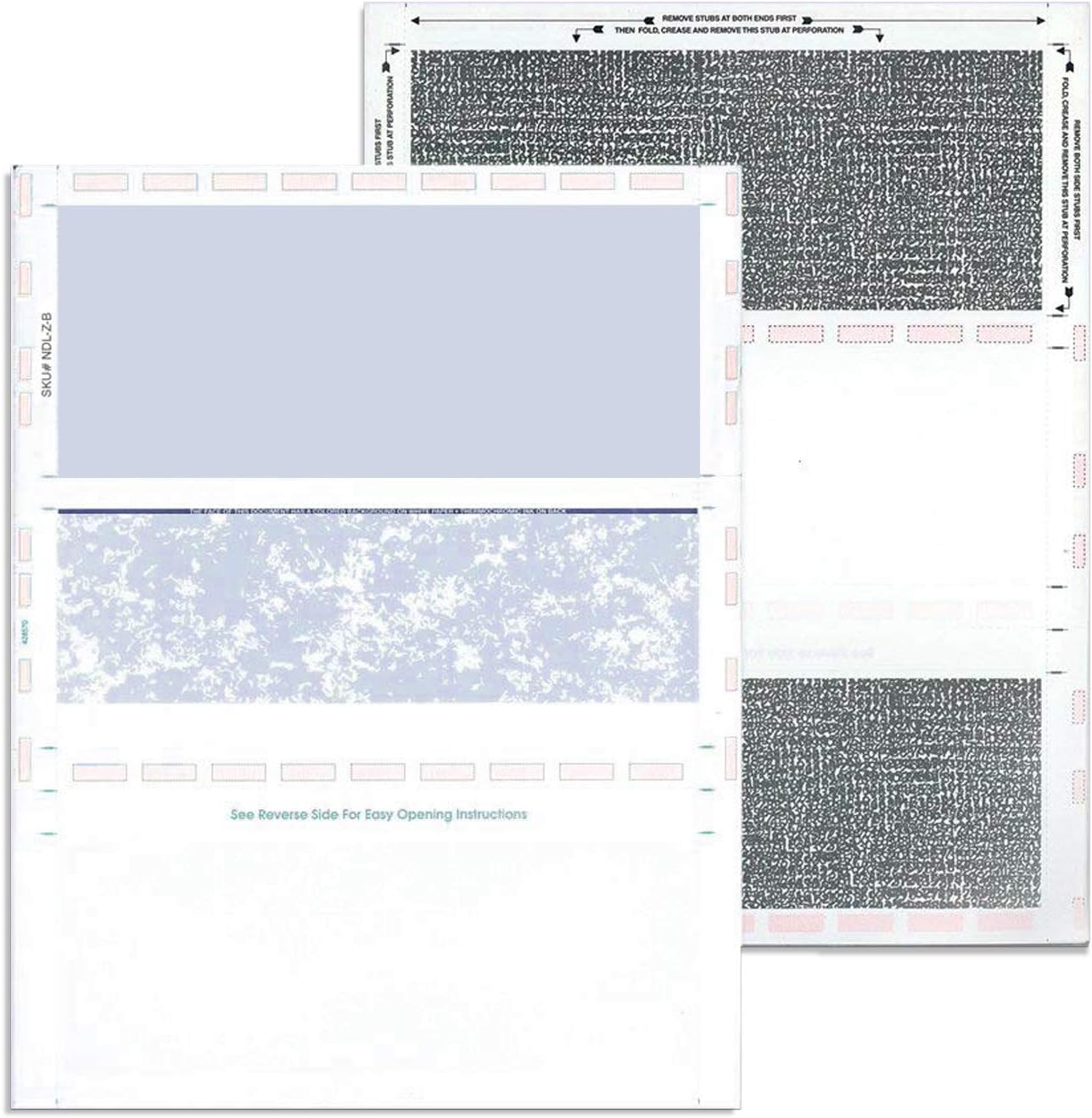 NextDayLabels - 8-1/2" x 11" Z Fold Pressure Seal Self Mailer Checks (Blue-500)