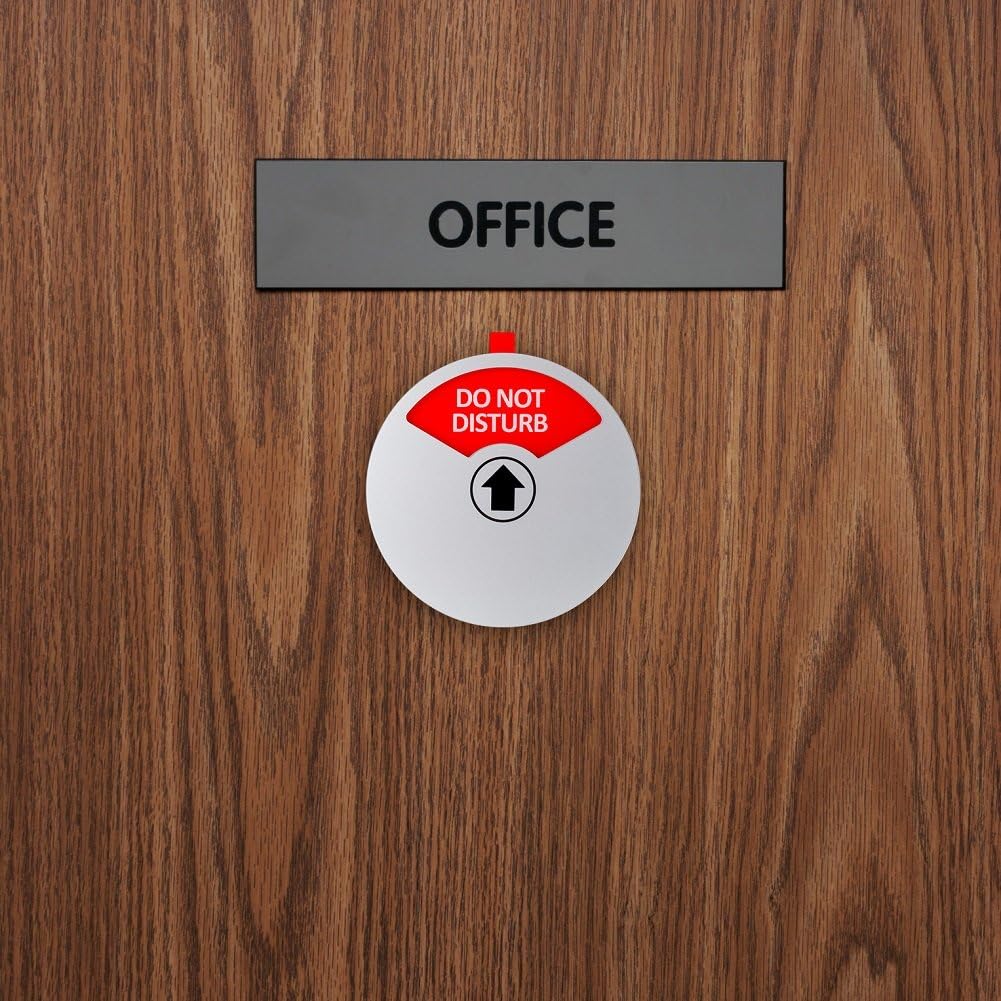 Kichwit Office Door Sign, Do Not Disturb, Out of Office, Welcome Please Knock, Privacy Sign for Offices, 5 Inch, Silver