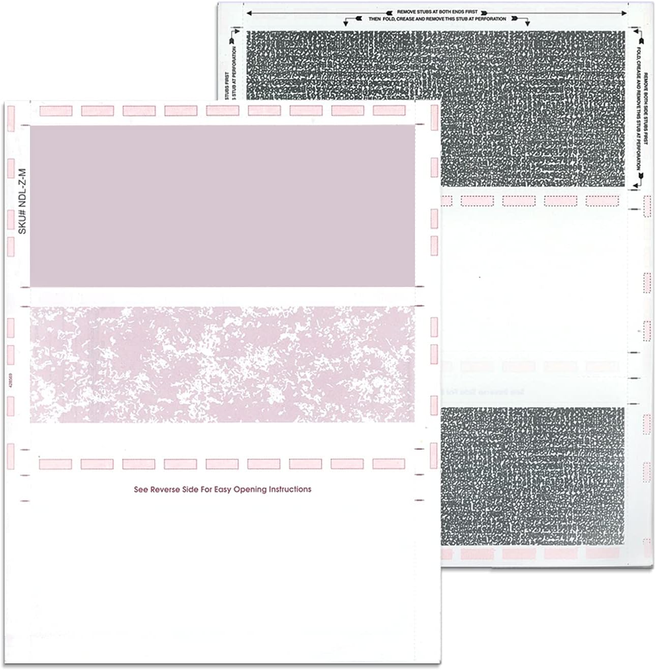 NextDayLabels - 8-1/2" x 11" Z Fold Pressure Seal Self Mailer Checks (Maroon-250)