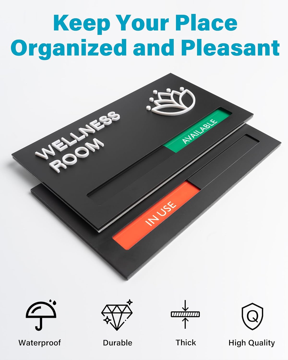 Wellness Room Sign - Do Not Disturb Privacy Slide Door Sign In Use And Available Slider Indicator Tells Whether Room Vacant Or Occupied