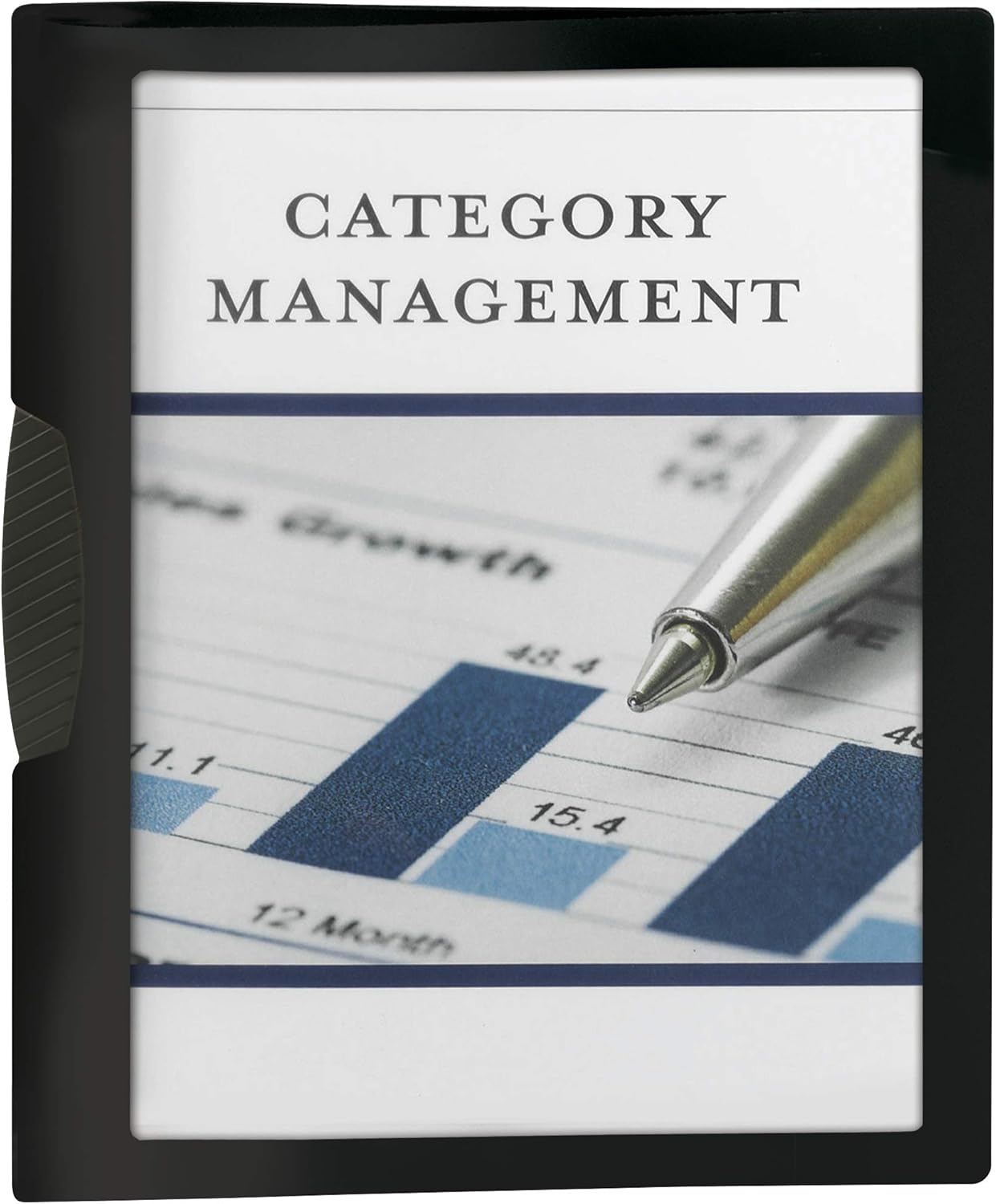 Smead Frame View Poly Report Cover with Swing Clip Side Fastener, 1/2" Capacity, Letter Size, Black/Clear Front, 5 per Pack (86043)