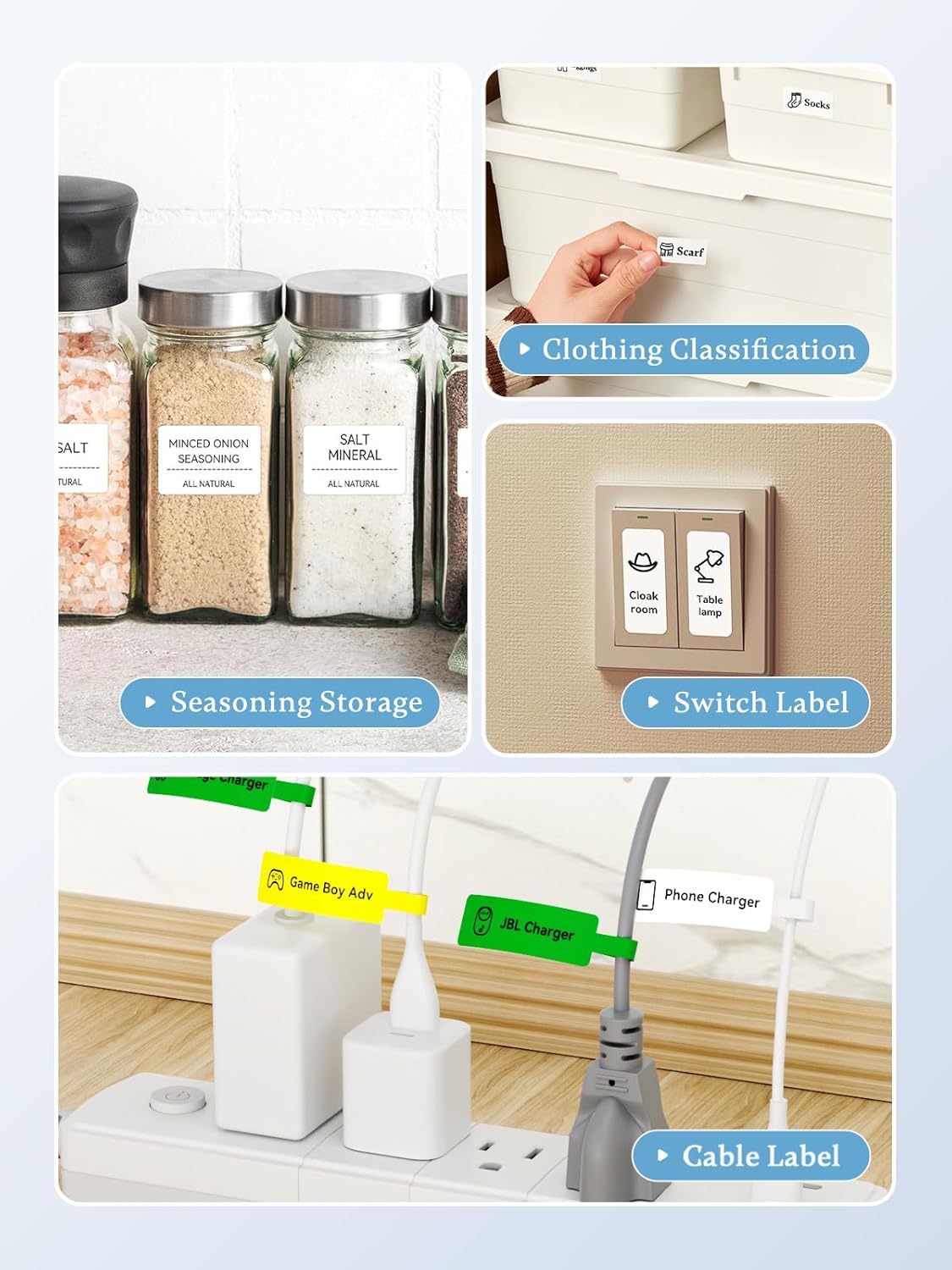 NIIMBOT B1 Label Maker Machine with Tape, 2 Inch Portable Label Printer, Bluetooth Thermal Label Printer with Multiple Templates for Small Business,Office,Home,School (Blue, 1 Printer+1 Roll Label)