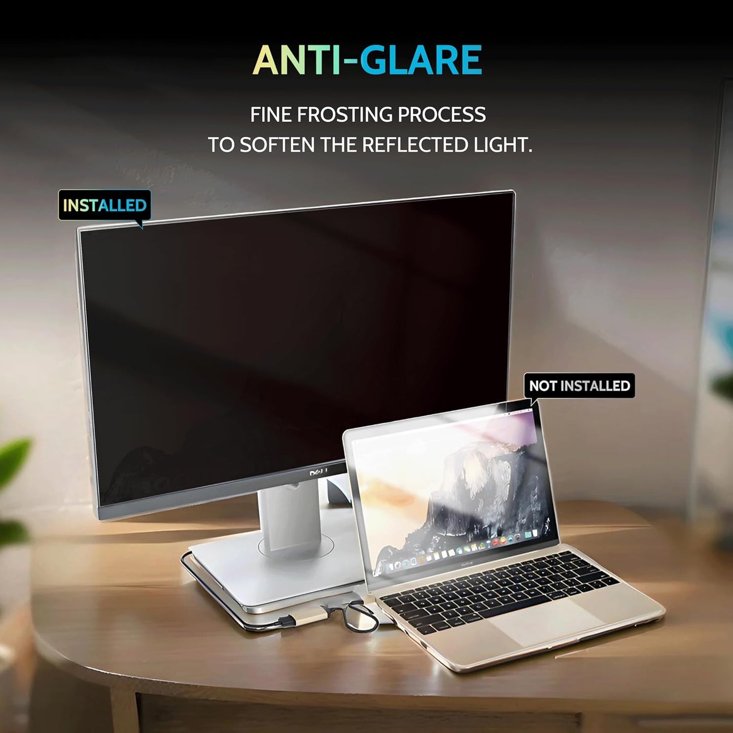 [2 Pack] 34 Inch Privacy Screen for Computer Curved Monitor 21:9 Aspect Ratio, Eye Protection Anti Blue Light Glare Shield, 34inch Removable Black Blackout Anti Spy Desktop Security Private Filter