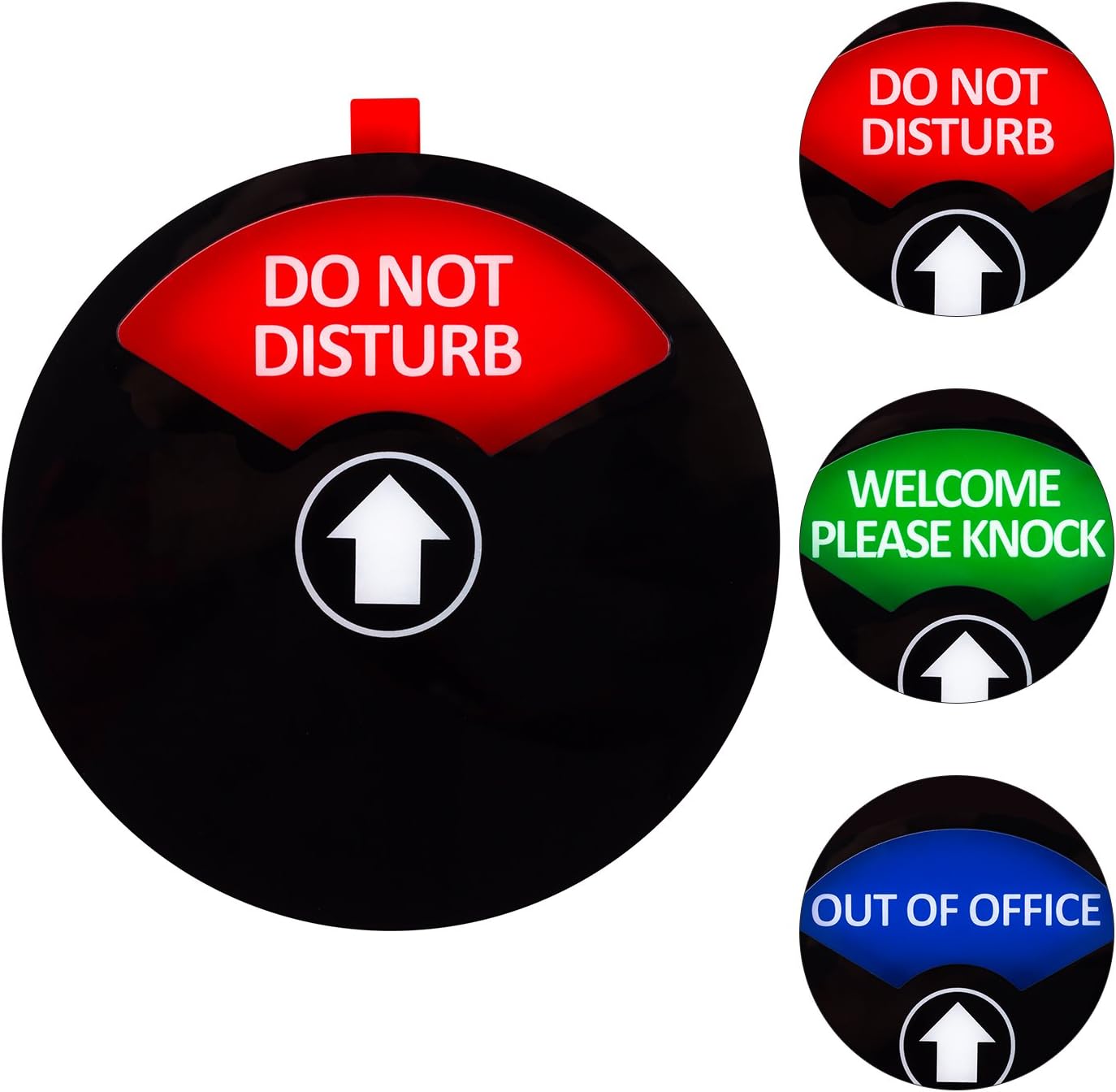 Kichwit Office Door Sign, Do Not Disturb, Out of Office, Welcome Please Knock, Privacy Sign, 5 Inch, Black