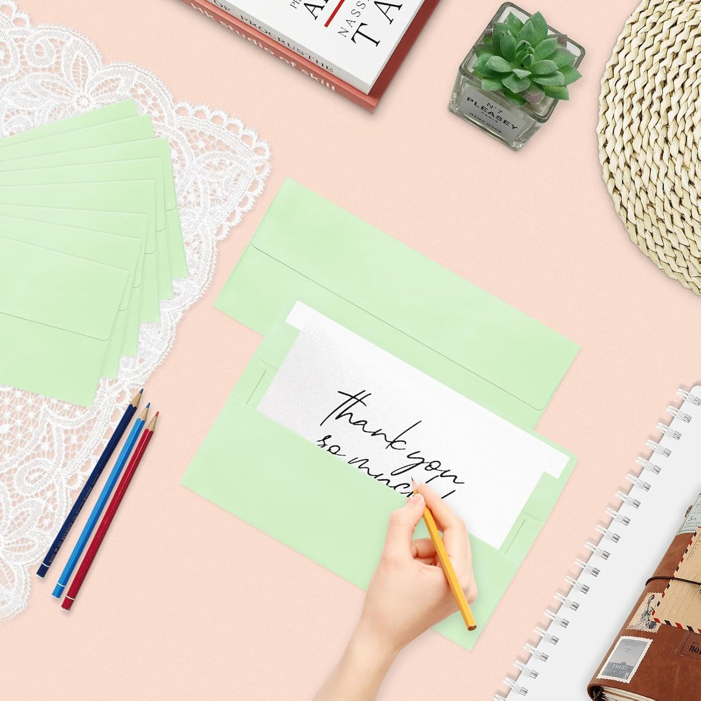 200 Pack #10 Business Envelopes, Light Green Standard Envelopes Self Seal, Letter Size Mailing Envelopes for Checks Letters Invoices Christmas Birthday Graduation Wedding, 4 1/8 x 9 1/2 Inch