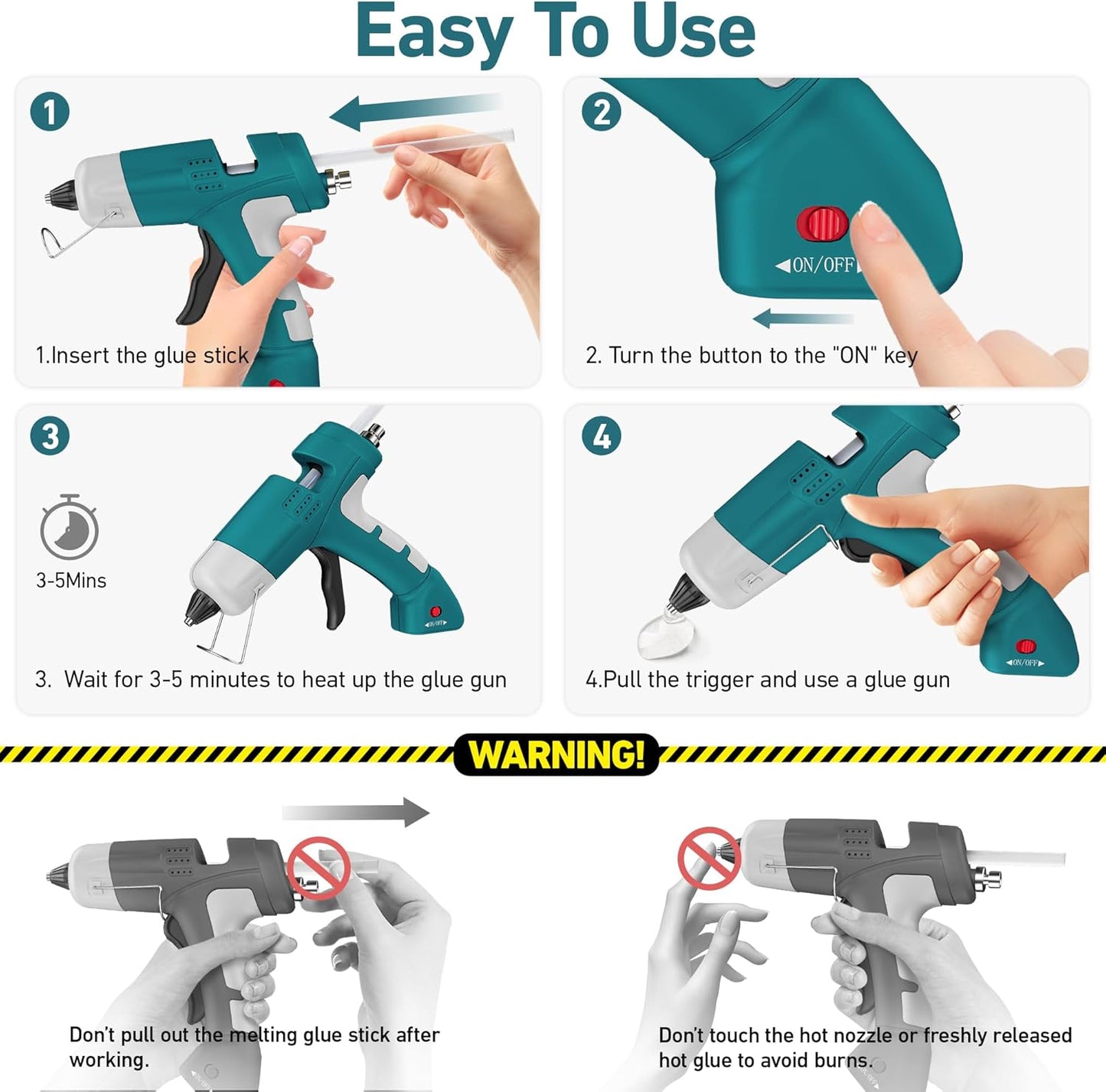 20W Cordless Hot Glue Gun with Type-C Charger,Fast Heating Mini Glue Gun and Sticks Set with 30 PCS Glue Sticks for DIY&Arts&Crafts,Home Repair