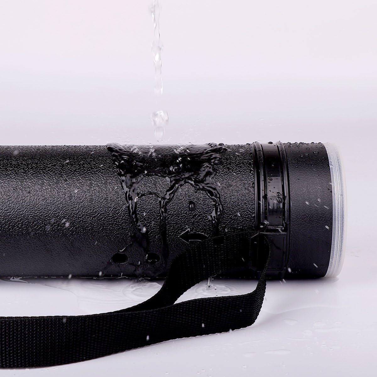 TRANSON Durable Poster Storage Tube with Straps 24"-40" Extendable for Blueprints, Artwork, Maps, Posters Color Black