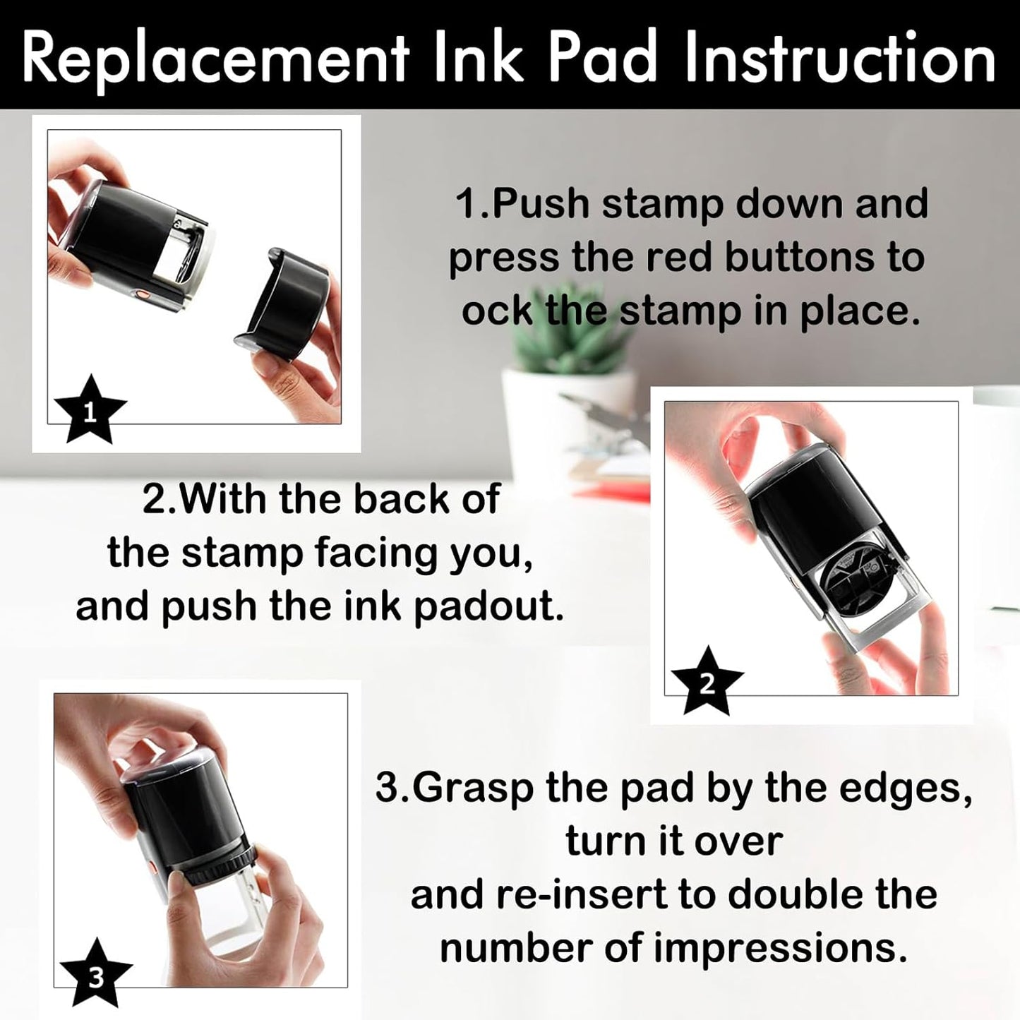 Custom Stamp Self Inking Personalized Teacher Stamper with Portrait & Text, School Office Business Rubber Stamp Gift for Pets, Kids, Friends & Family