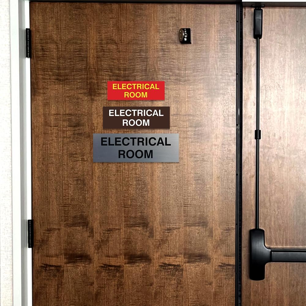 All Quality Basic Electrical Room Sign | Durable Construction | Building Safety - White - Medium (10 Pack)