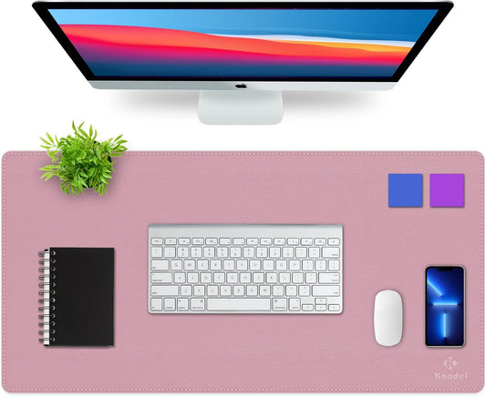 K KNODEL Desk Mat, Blotter, Dual-Sided Office Desk Pad, Waterproof Desk Mat for Desktop, Desk Blotters, PVC Leather Pad Protector (Purple, 31.5" x 15.7")