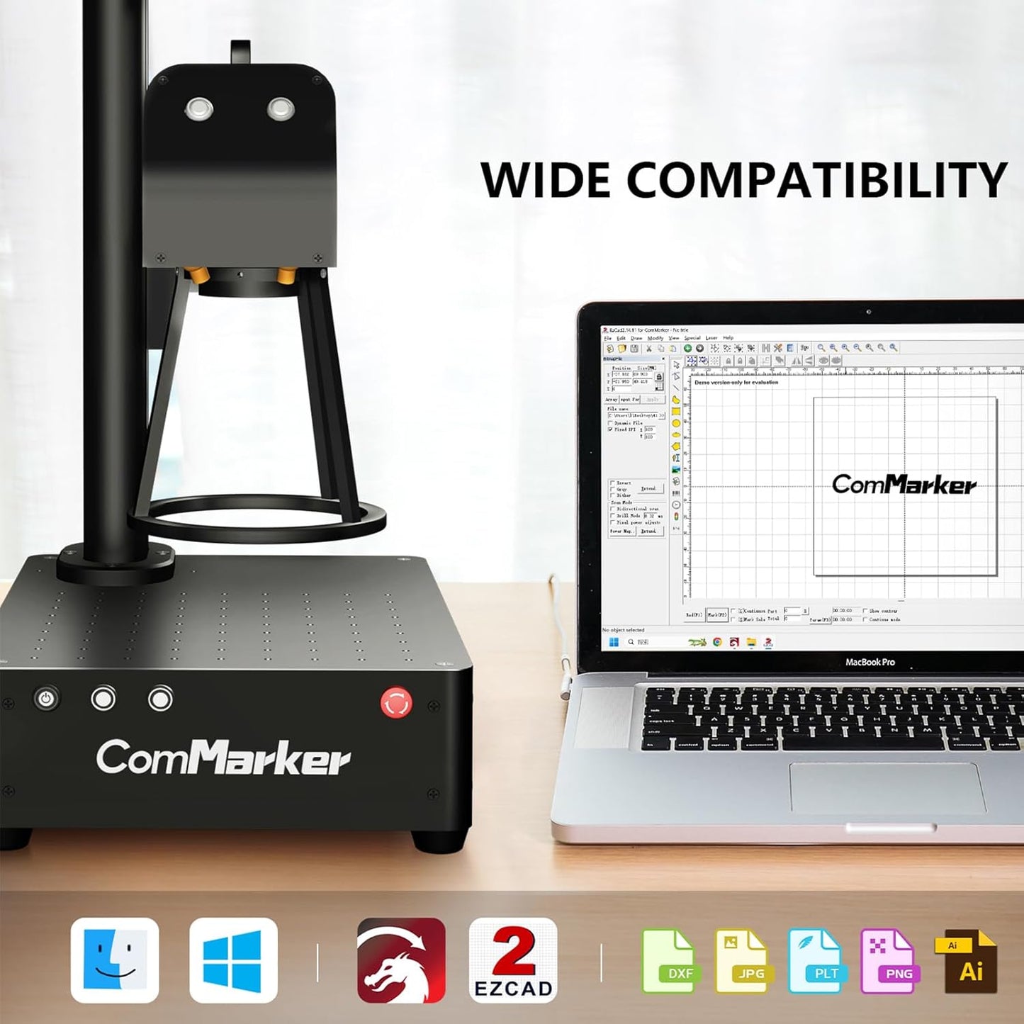 ComMarker B4 20W JPT Mopa Fiber Laser Engraving Machine with Rotary Axis,Support Lightburn Laser Engraver with 2Lens,2in1 Desktop Handheld Color Marking Machine for Stainless Steel,Ring,Tumbler