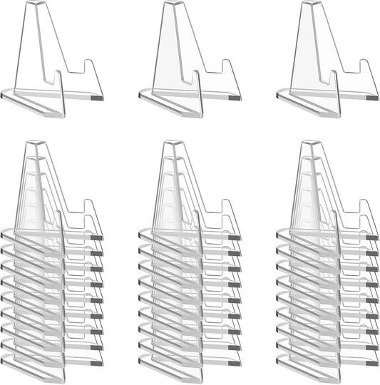 30 Pack Arcylic Card Display Stands, Mini Clear Easel Stand Holder for Sports Graded Challenge Coin Trading Baseball Psa Football Card