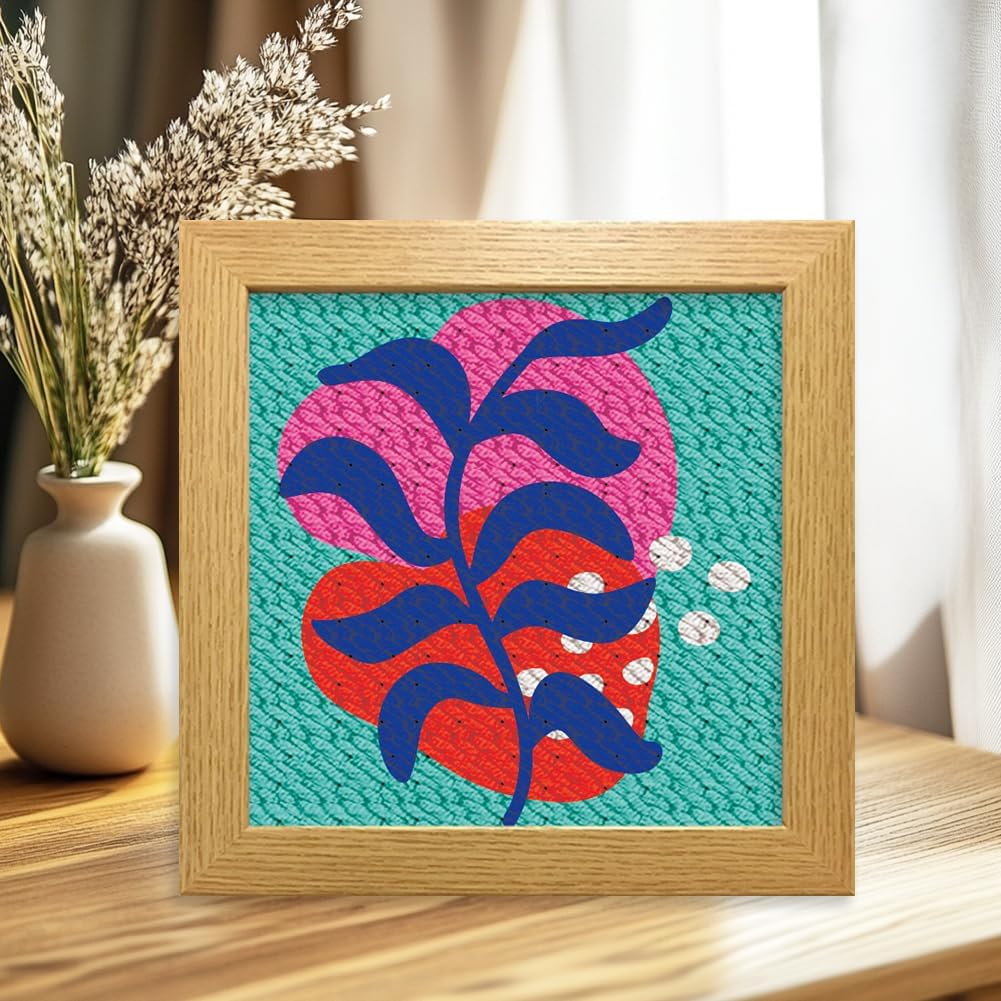 BEUNITONE Boho Style Punch Needle Kits for Beginners with Instruction Embroidery Punch Needle Starter Sets for Art and Crafts 9.84 x 9.84 inches Cross Stitching Kits for DIY Craft Home Decor