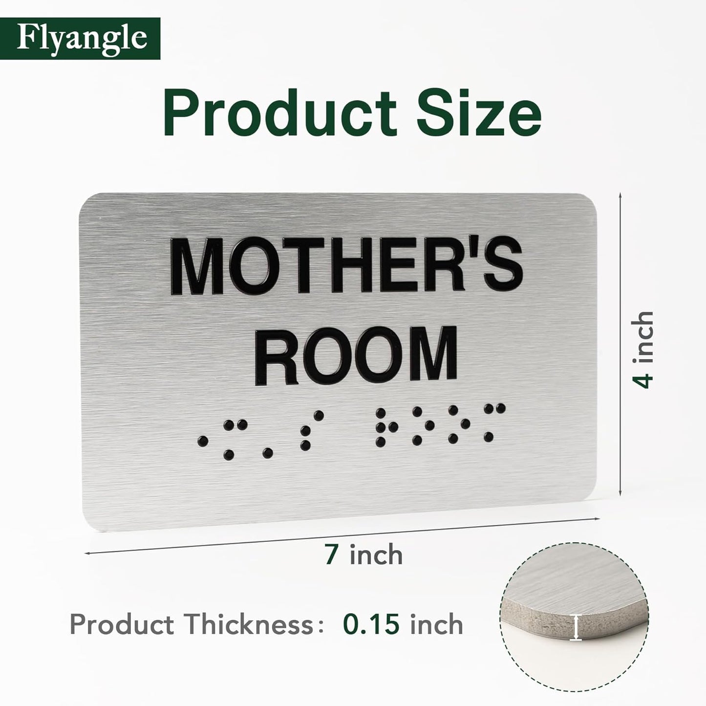 Custodian Signs for Business and Office Sign, ADA Signs with Raised Text & Grade 2 Braille, Easy Installation with Adhesive Pad – Brushed Aluminum/Silver