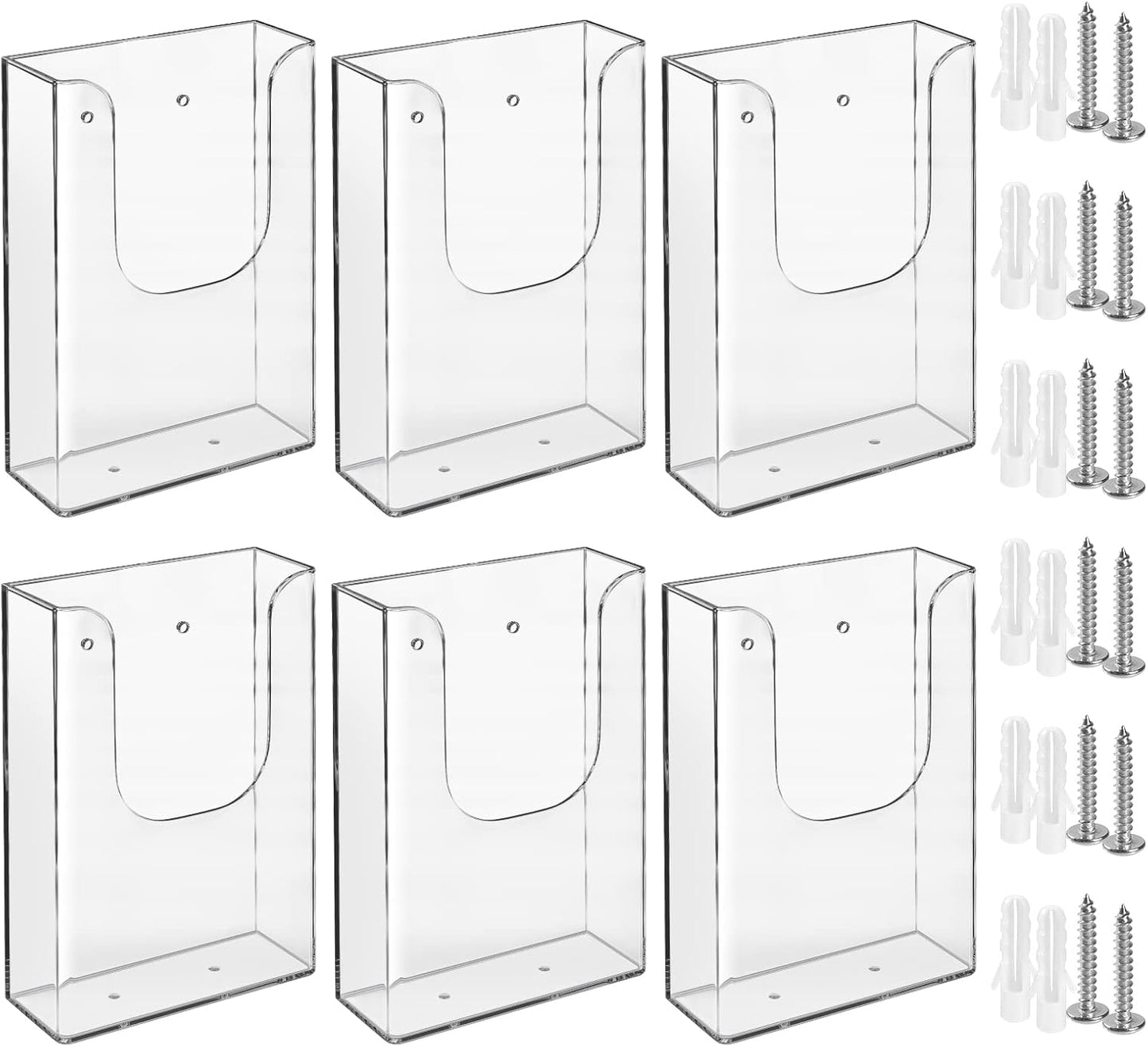 zavekia Brochure Holder, 4 x 6 Inches Brochure Holder Wall Mount Literature Holder Clear Flyer Holder Wall Mounted (6 pack)