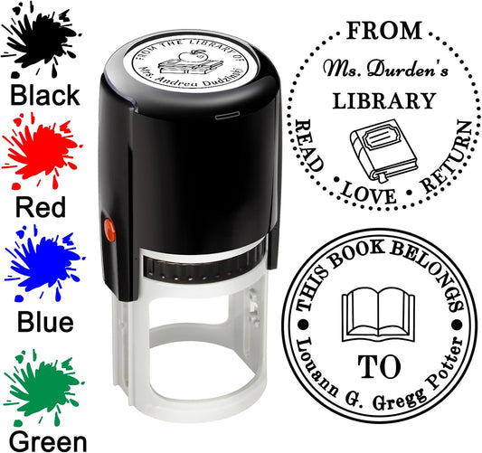 Personalized Stamp Self Inking Custom Teacher Stamper, Rubber Stamp with Text for School, Library, Office