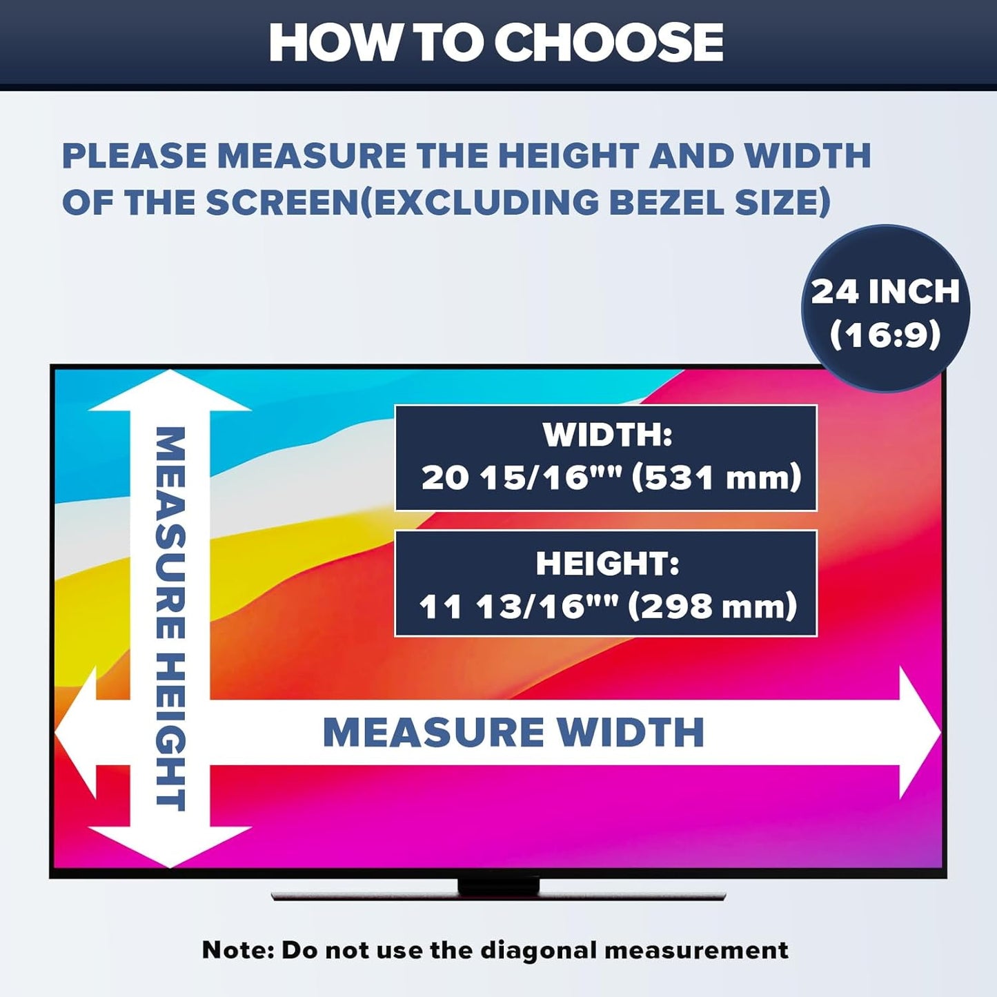 [2-Pack HD Computer Privacy Screen 24 inch, Upgraded Monitor Privacy Screen for 16:9 Widescreen Removable Anti Glare Computer Screen Cover and Blue Light UV-Blocking Screen Privacy Filter