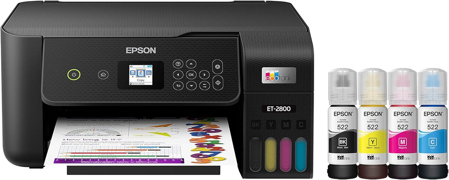 Epson EcoTank ET-2800 Wireless Color All-in-One Cartridge-Free Supertank Printer & EcoTank ET-4800 Wireless All-in-One Cartridge-Free Supertank Printer