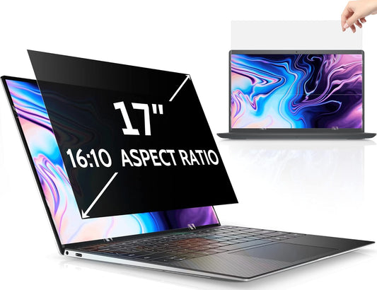 17 Inch Laptop Privacy Screen Compatible With Lenovo Hp Dell Acer Asus Thinkpad Xps, 16:10 Aspect Removable Anti Glare Blue Light Filter Protector, 17inch Computer Monitor Security Shield
