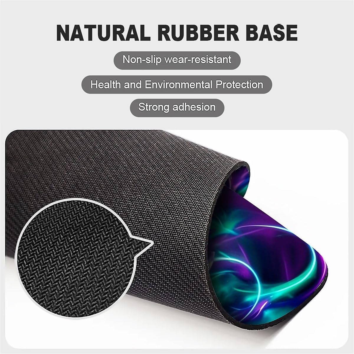 Square Mouse Pad Blue-Purple Lotus, Personalized Premium-Textured Custom Mouse Mat Design, Washable Mousepad Cloth, Non-Slip Rubber Base Computer Mouse Pads for Wireless Mouse