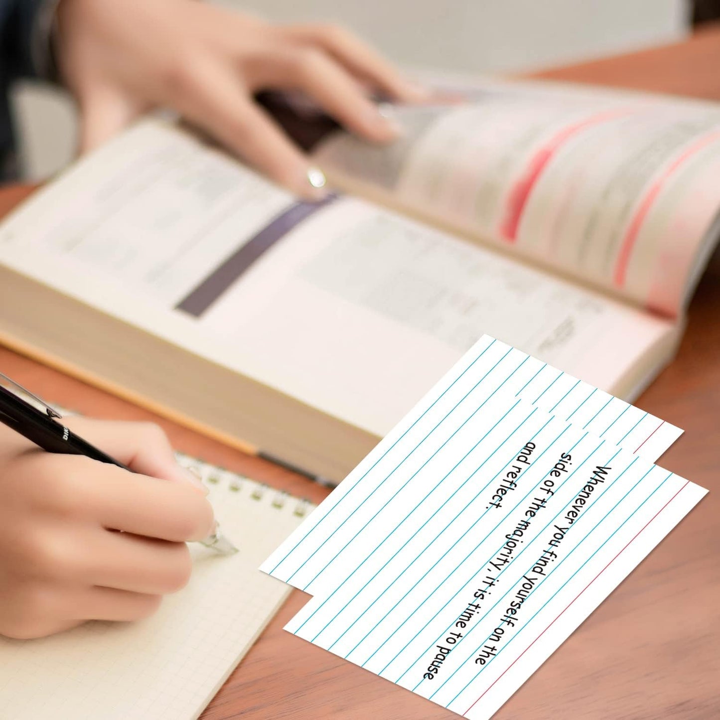 KAISA 3x5 Index Cards Flashcards 3 x 5 White Index Card Lined Ruled Note Cards Study Flash Cards Notecards 100 Sheets (Total 300 Count), KSU-07945