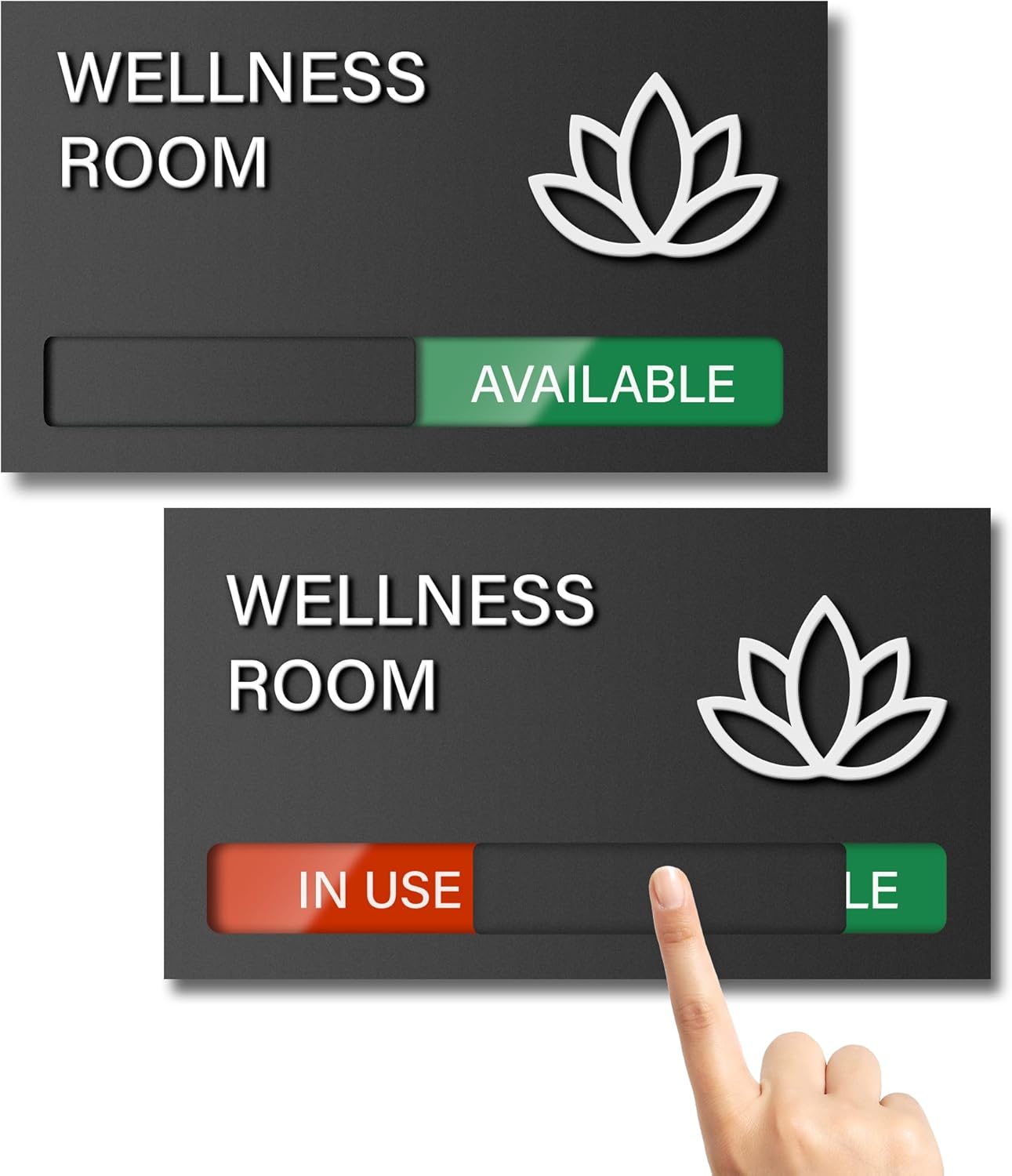Wellness Room Sign, Do Not Disturb Office Door Signs, Available In Use Sign, Privacy Sliding Door Signs Tell Whether Wellness Room Vacant or Occupied
