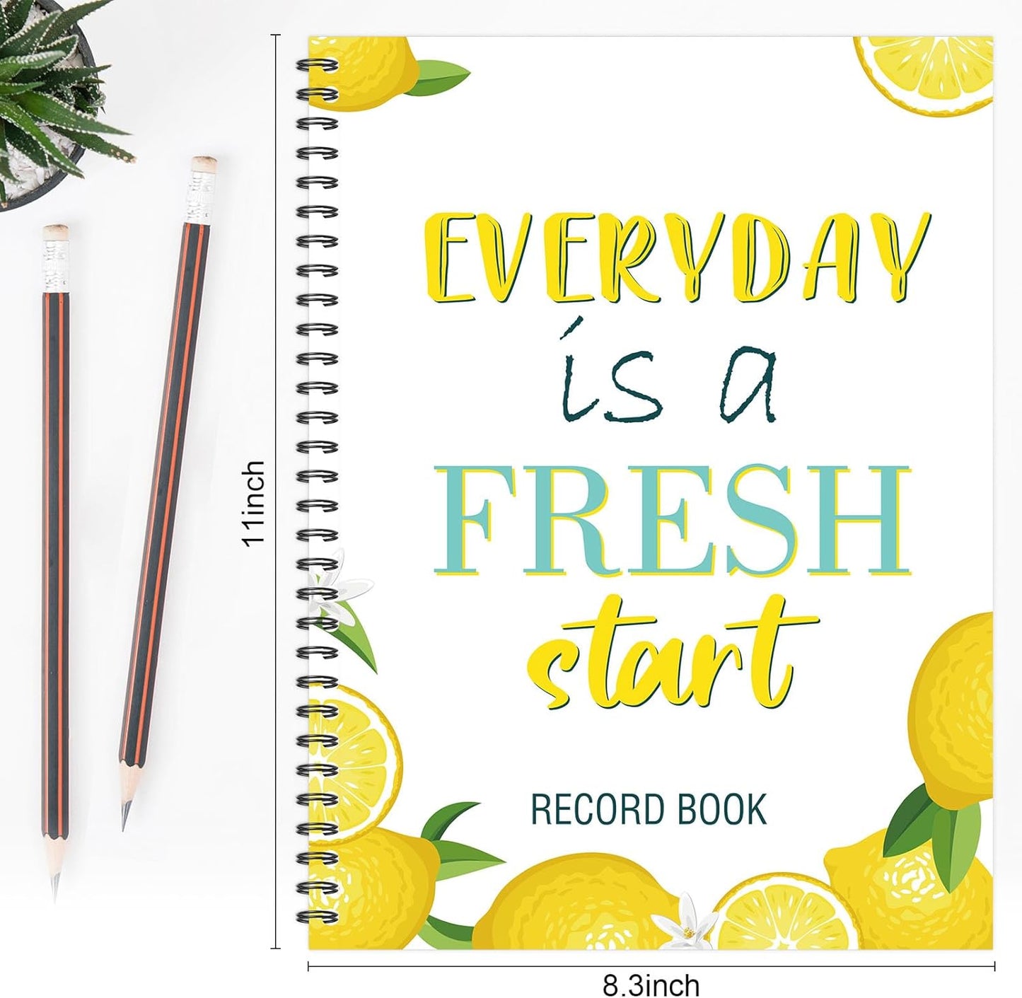 Faccito 8.3'' x 11'' Teacher Record Book 2025 Grade Book Undated Attendance Register Class Student Roster Monthly Reminder Grading Chart Gift for Elementary Classroom School Office(Lemon Style)