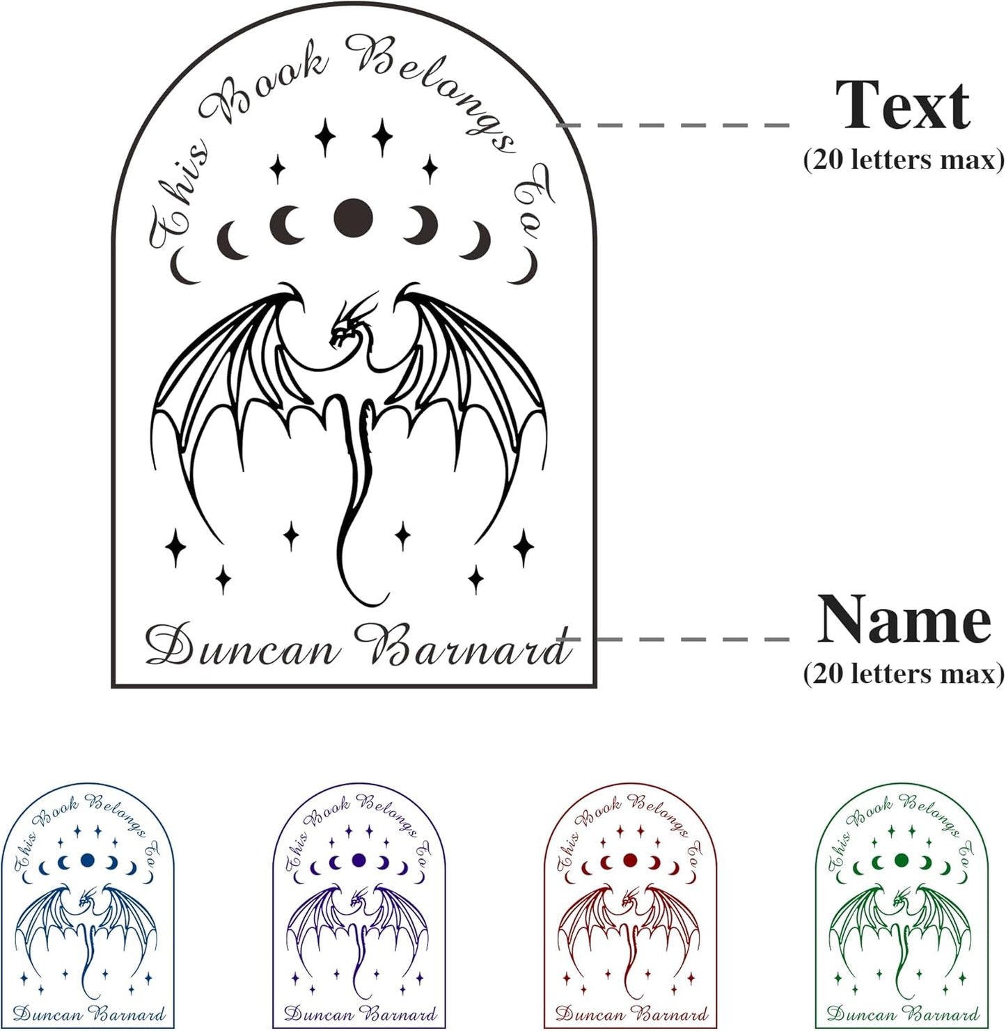 from The Library of Embossers & Stamps Custom Color Self-Inking Stamp with Your Name or Design Great for Personalizing Books, Text Books and Journals (19)