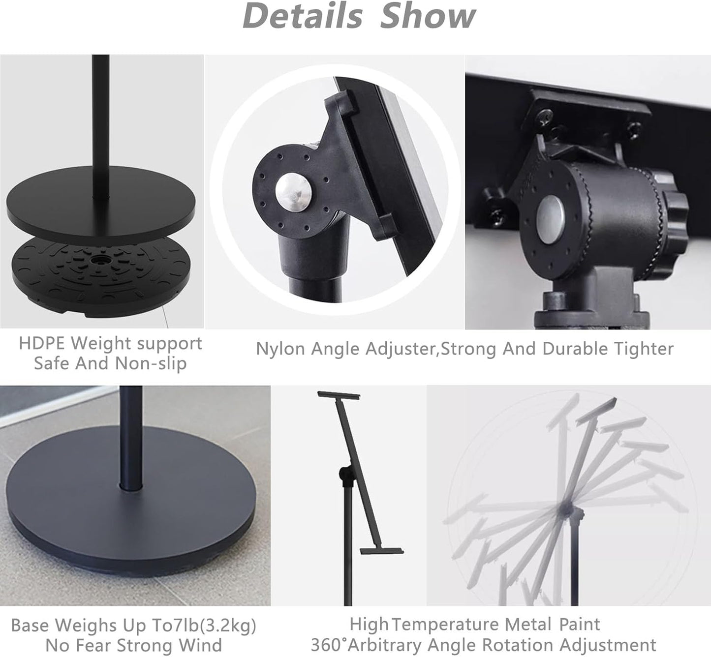 Heavy Duty Multi-angle Adjustable Metal Painting Easel Stand,Sign Holder Stand,Poster Stand with Round Base- Outdoor Floor Standing Indoor Display Holder(Golden)