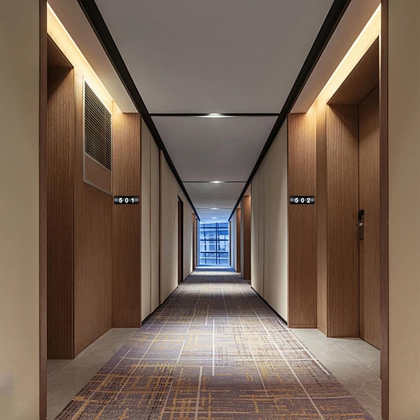 Set of 5 - Nameplate Holder for Wall Mount, 2.36'' x 8'' Curved Office Business Door Sign Holder-Black