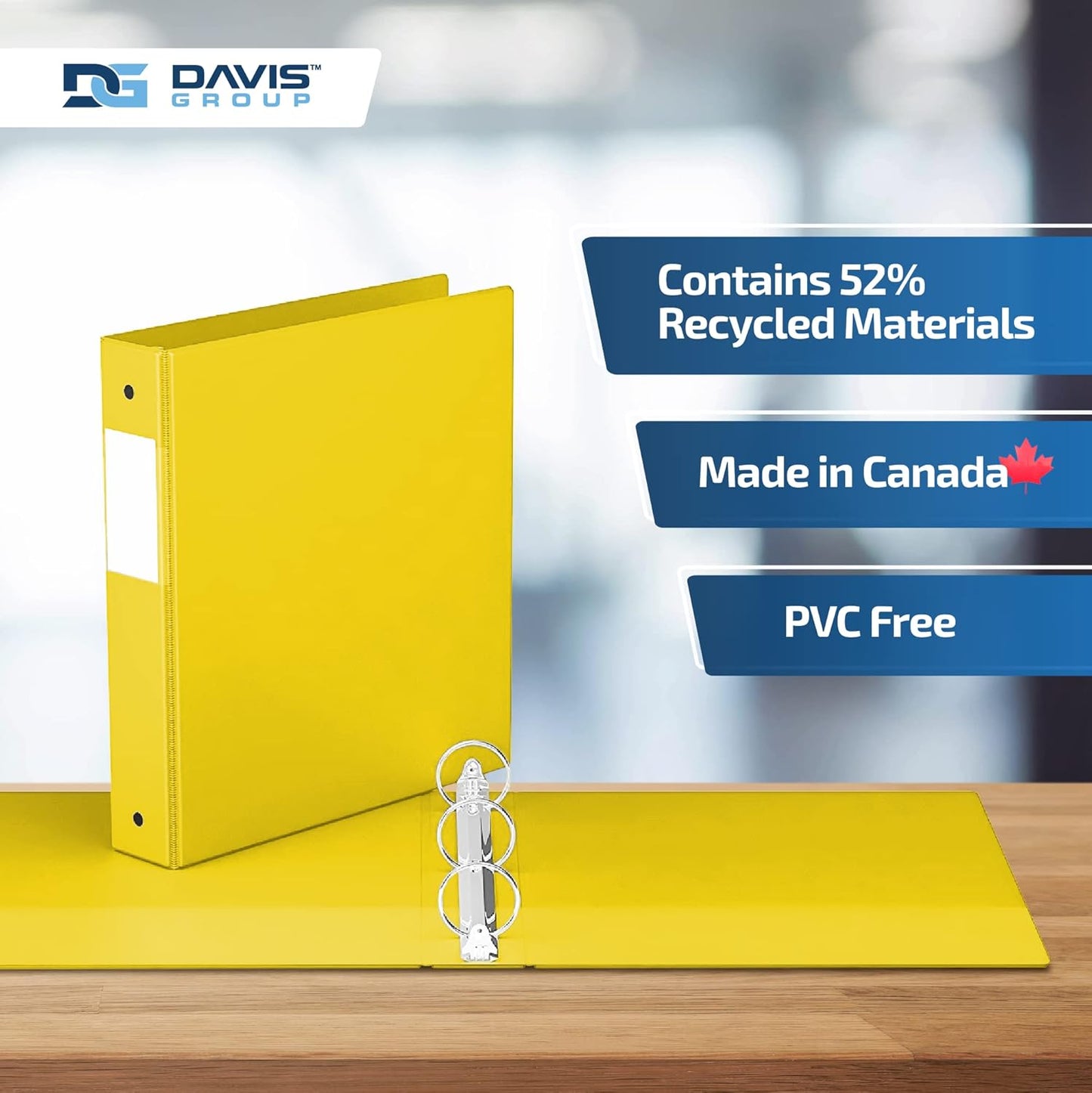 Premium Economy 6-Pack 3-Ring Binders for School or Office, Round-Ring Binders, 1.5 Inch, Yellow