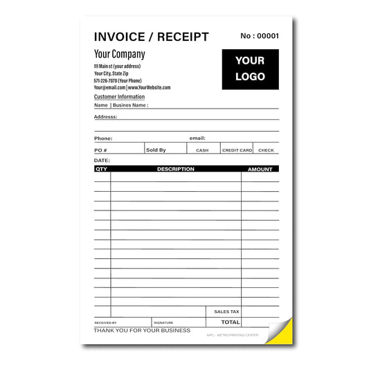 Sales Invoice Form Custom Printed with Your Company Information - Personalized Sales Ticket - Invoice Receipt - Carbonless NCR form