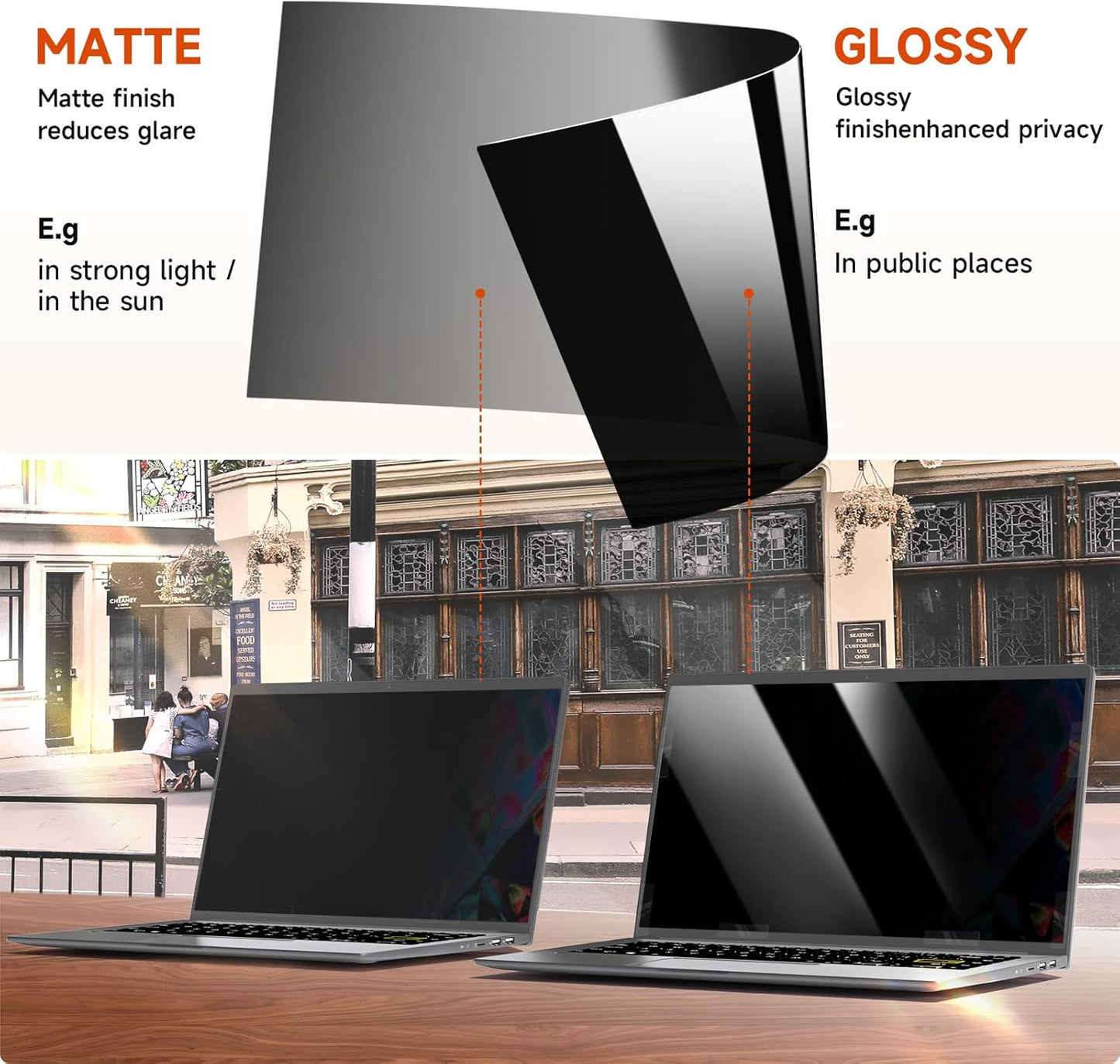 Mamol 16 Inch Laptop Privacy Screen - Compatible with Lenovo, Hp, Dell, Acer, Asus, Thinkpad, Envy, Xps - 16:10 Aspect, Anti Blue Light Glare, Removable Privacy Shield