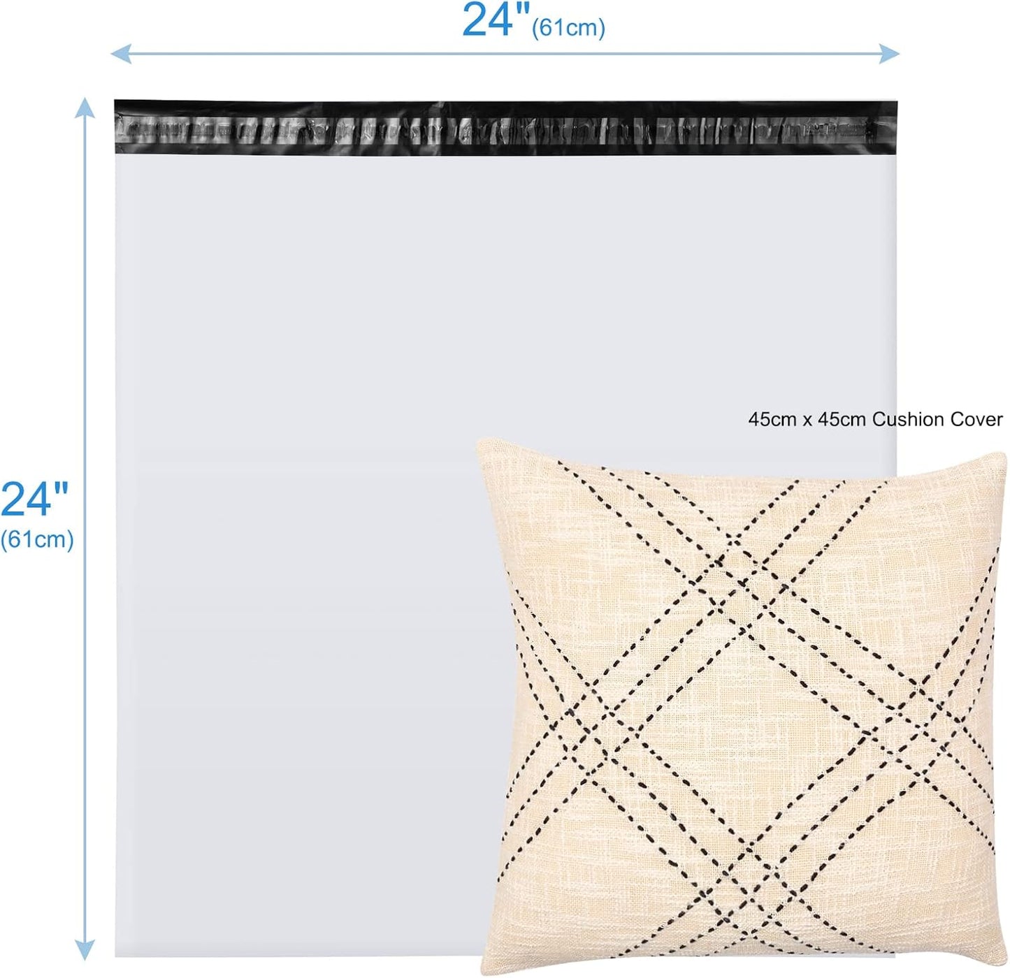 Metronic Poly Mailers 24x24 300 Pcs Large Shipping Bags for Clothing White Packaging Bags Strong Self Seal Adhesive Shipping Envelopes for Small Business Tear-resistant Mailing Bags Mailing Envelopes