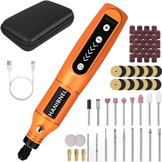 Mini Cordless Rotary Tool Kit, 5 Speed Power Engraving Tool with 71 Accessories, 3.7V Li-ion Battery Multi-Purpose Craft Rotary Tool for Engraving, Polishing, Sanding, DIYCrafts