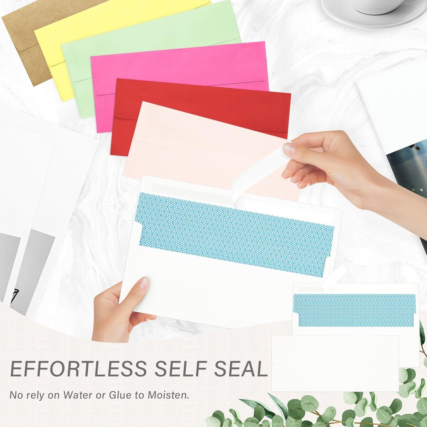 50 Pack #10 Business Envelopes, Self Seal Standard White Envelopes for Secure Business & Legal Mailing, Office, Checks, Letter, Invoices, 4 1/8 x 9 1/2 Inches