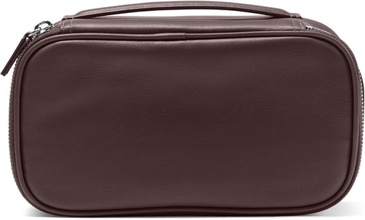 Leatherology Brown Medium Travel Organizer - Zipped mesh storage pocket, elastic loops for organization, metal zipper with leather pull