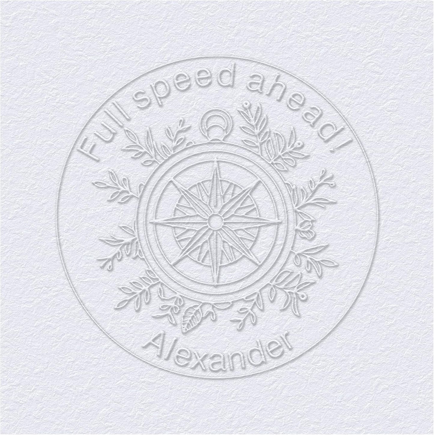 from The Library of Embossers & Stamps Nautical Theme Custom Color Self-Inking Stamp with Your Name Ship Rudder Great for Personalizing Books