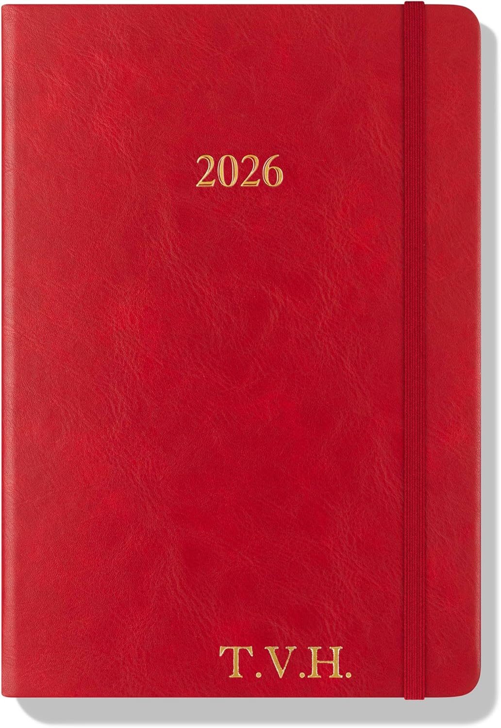 Wykeham's Executive 2026 Daily Journal Planner – US Public Holidays & Format – Customization Available (Personalized Crimson, 8.5”×5.5”)