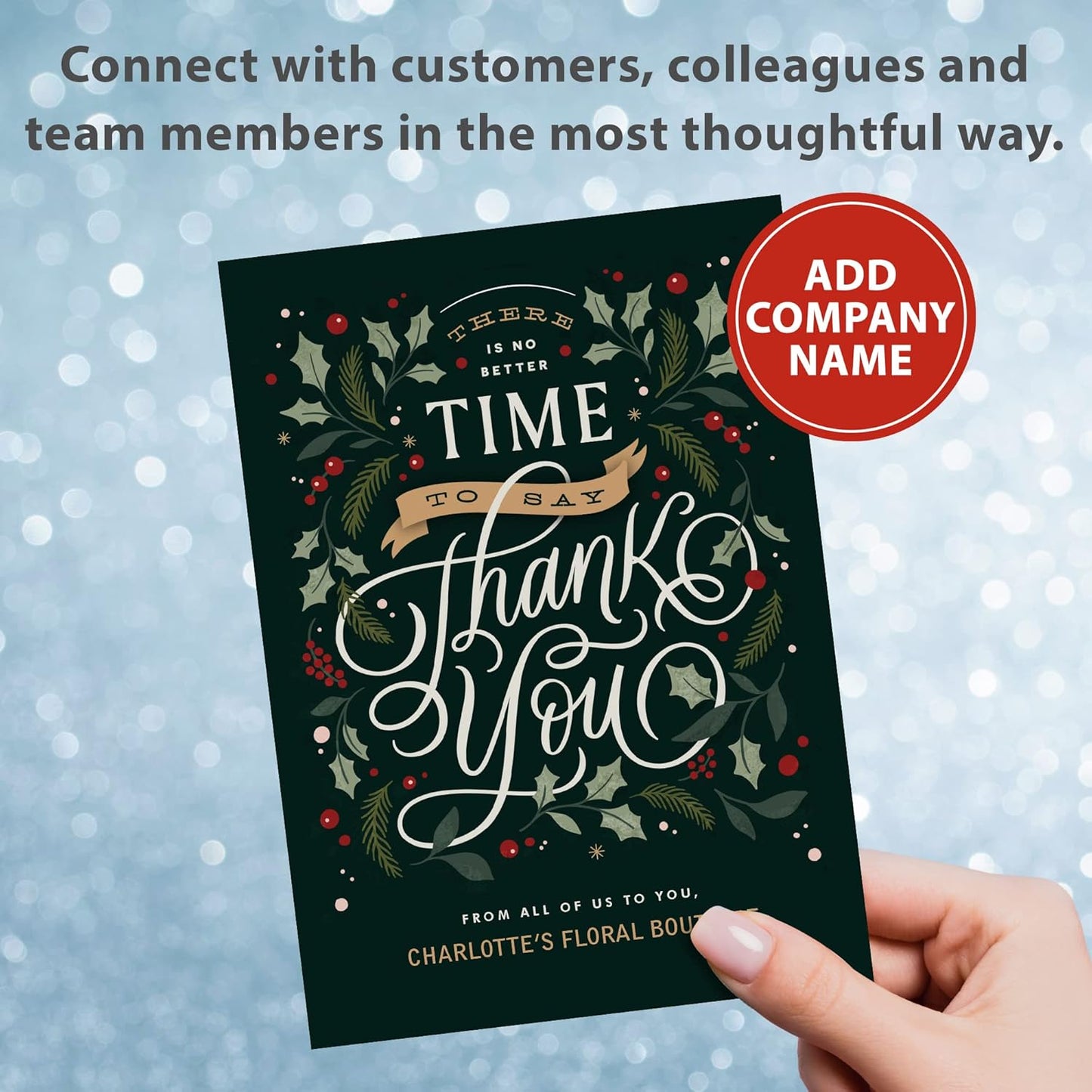 Let's Make Memories Personalized Business Christmas Cards with Envelopes - Premium Quality - 5x7-2025 Holiday Cards & White Envelopes - No Better Time - 75 ct