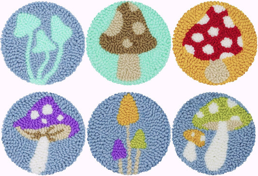 Mefatus Punch Needle Kit for Beginners Adults Kids Keychain Accessories for Backpacks, Bags, Car Key Ring Easy Punch Needle Embroidery Kit Tool Threader Fabric Hoop Yarn Rug Tufting