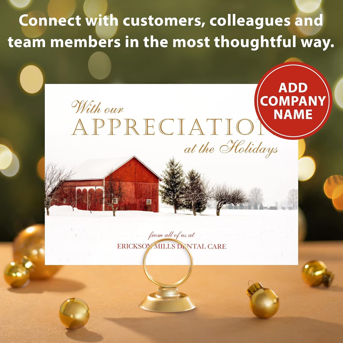 Let's Make Memories Personalized Business Christmas Cards with Envelopes - Premium Quality - 5x7-2025 Holiday Cards & White Envelopes - Country Escape - 150 ct