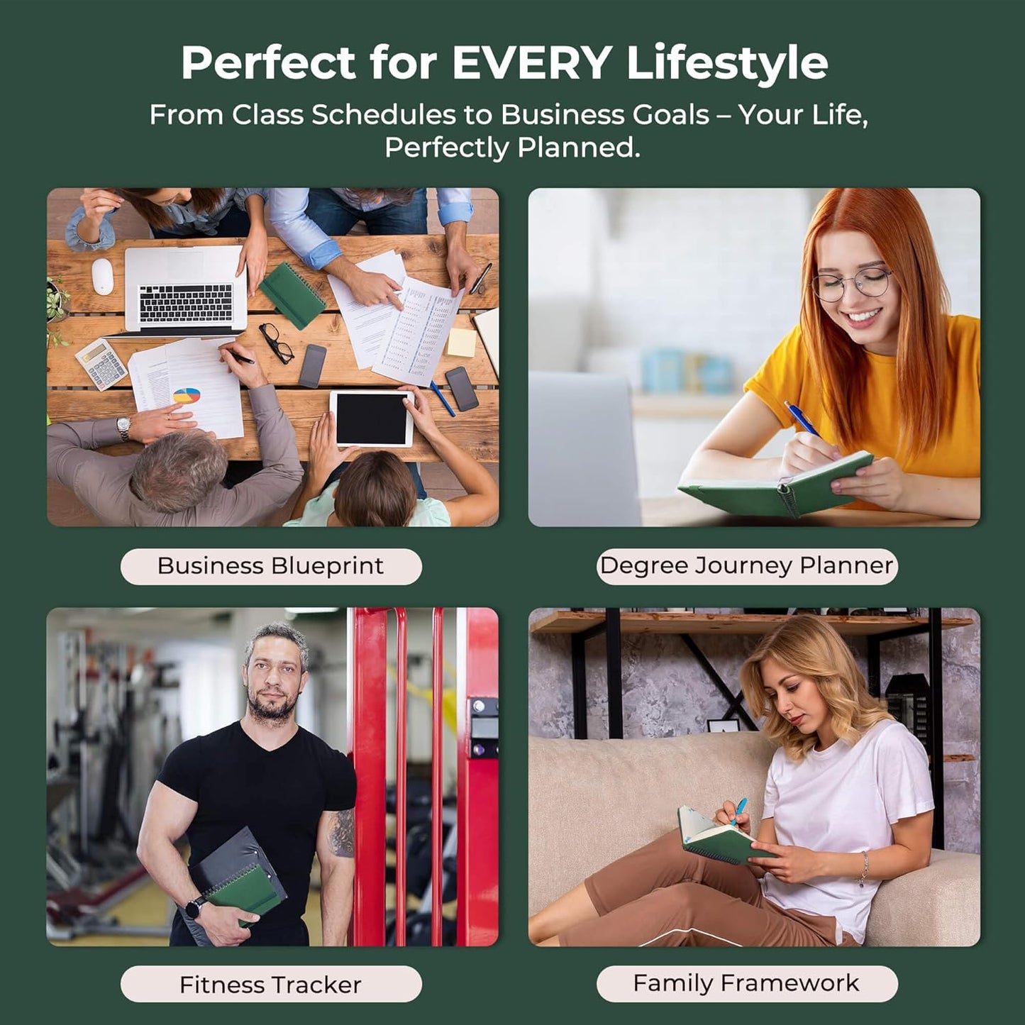 Planner 2025-2026 Daily Weekly and Monthly,6.5"x3.75",18 Months Spiral Bound Calendar Agenda with Self-adhesive Pen Holder,2026 Academic Plan with Vegan Leather Soft Cover,Green