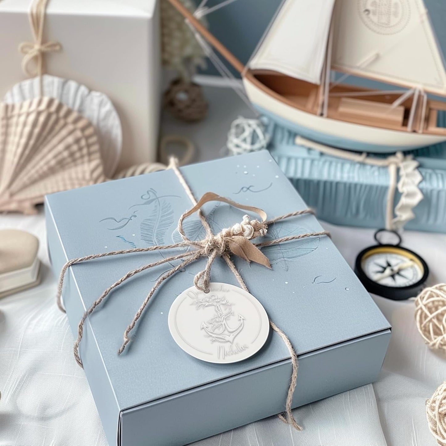 Custom The Library of Embossers Stamps Nautical Theme Color Self-Inking Stamp with Your Name & Design Ship Anchor Great for Personalized Books