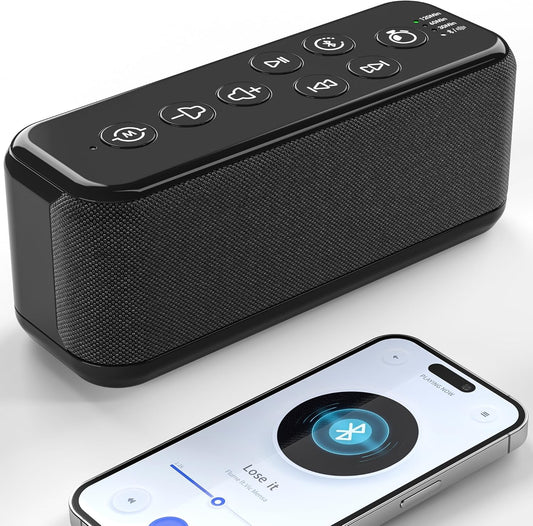 Rechargeable White Noise Machine with 3000mAh Battery - Bluetooth Sleep Sound Machines with Lullabies & Fan Sounds, Auto-Off Timer, Perfect for Office Privacy, Noise Canceling & Sleep Improvement