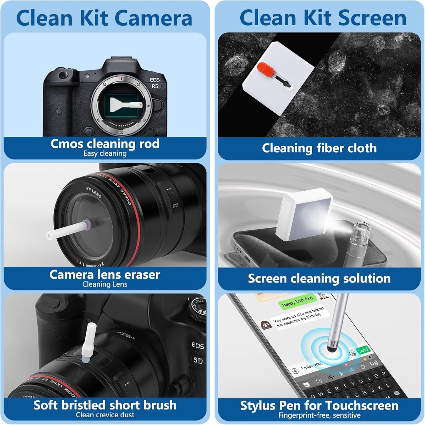 32 in 1 Cell Phone Cleaning kit with Charging Port Cleaner,Stylus Pen,SIM Tool,Keyboard Brush,Speaker Brush,Electronic Cleaning kit for iPhone,AirPods,iPad,Keyboard,MacBook,Earbud,Camera Lens(White)